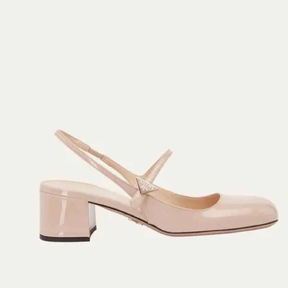 COPY - PRADA WOMEN'S CIPRIA NUDE PATENT LEATHER MARY JANE SLINGBACK PUMPS